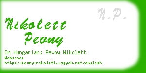 nikolett pevny business card